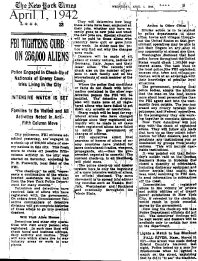 April 1, 1942 New York Times Article